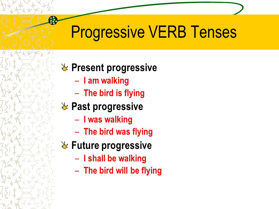 Progressive VERB Tenses