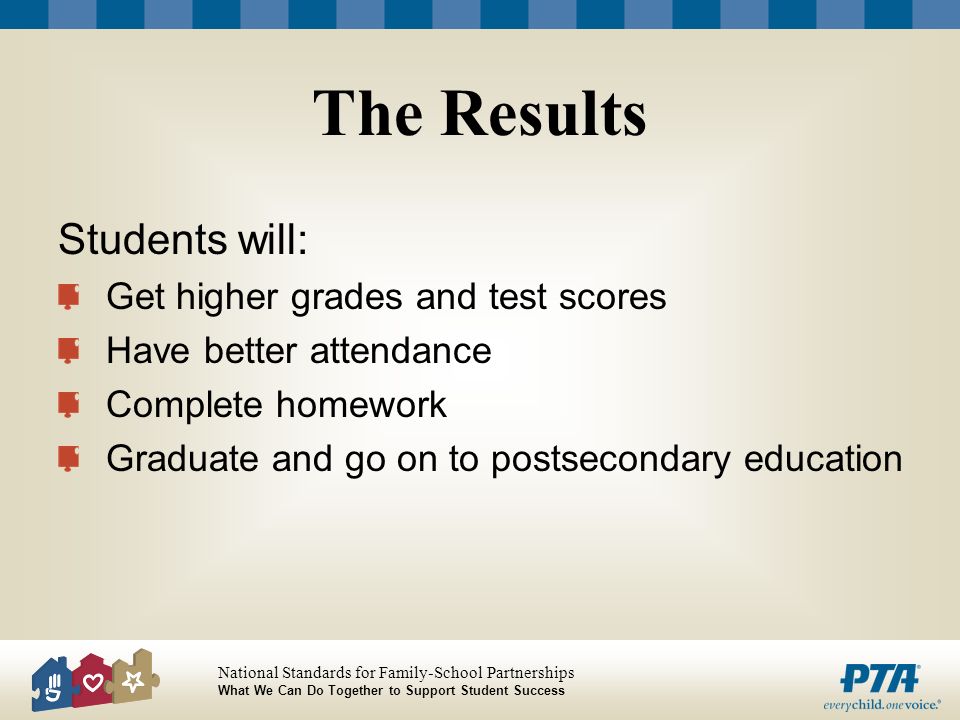 The Results Students will: Get higher grades and test scores
