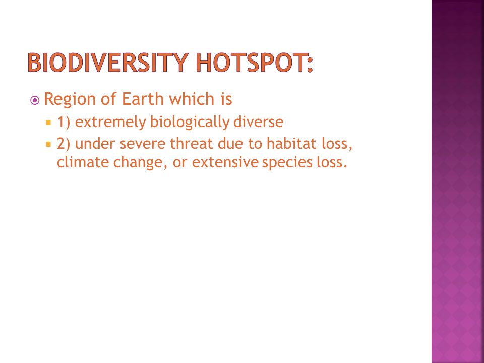 Biodiversity hotspot: