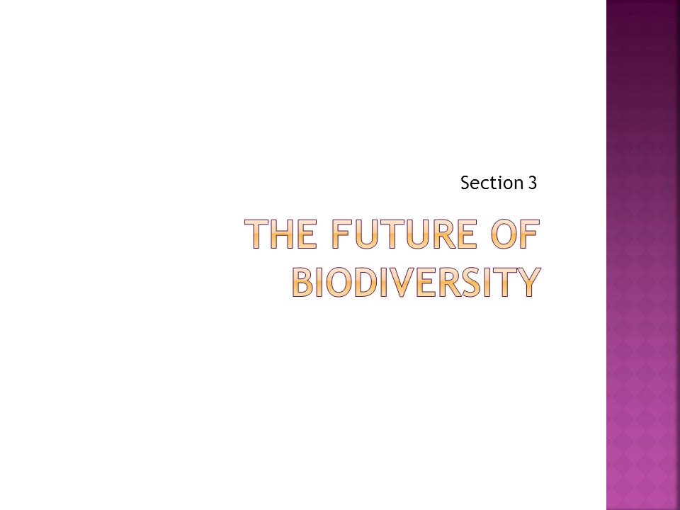 The Future of biodiversity