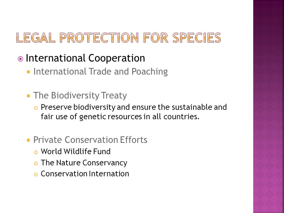 Legal Protection for species