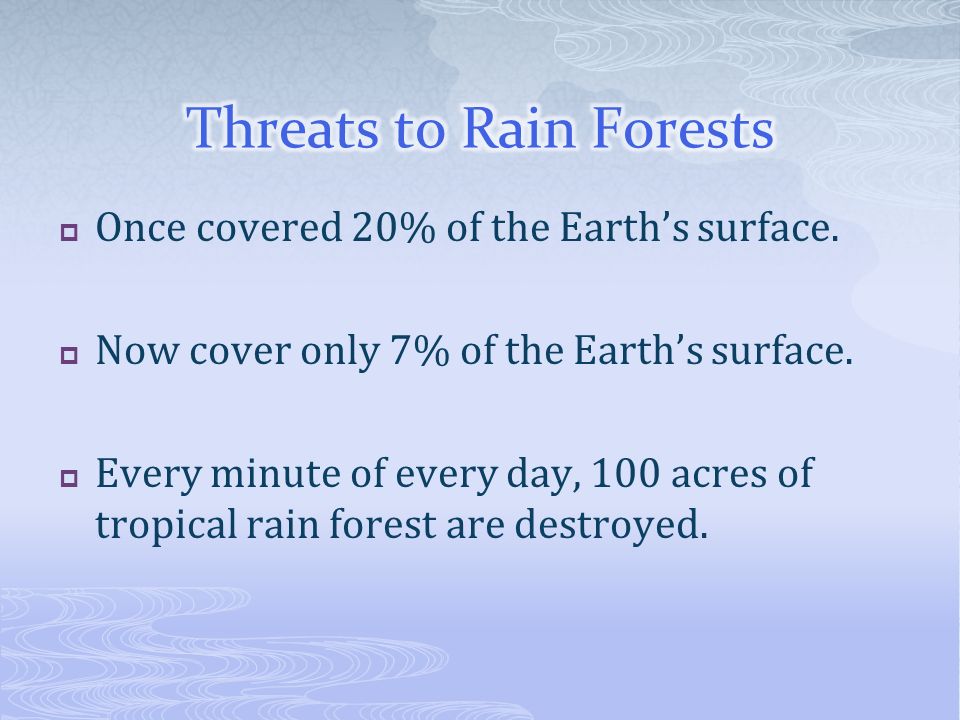 Threats to Rain Forests