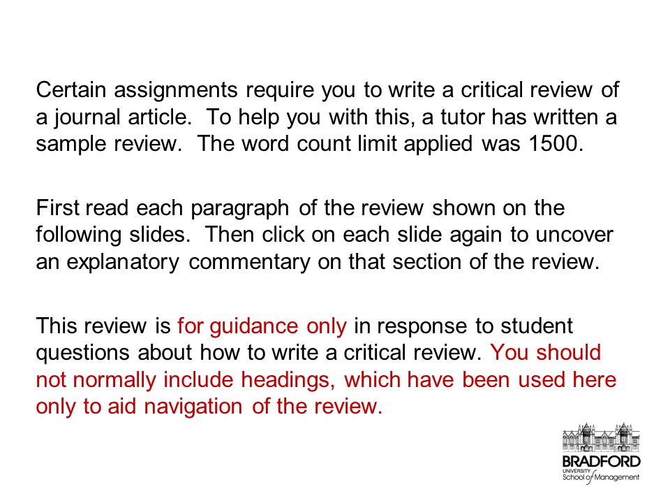 critical article review sample