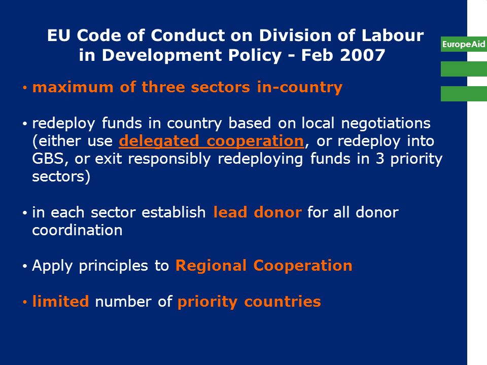 EU Code of Conduct on Division of Labour in Development Policy - Feb 2007