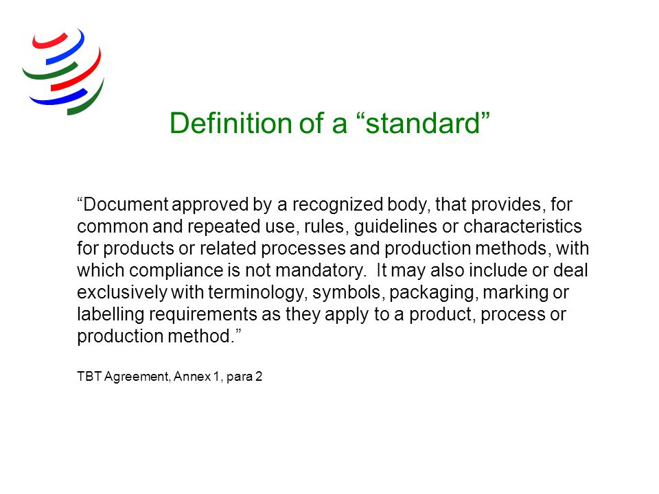 Definition of a standard