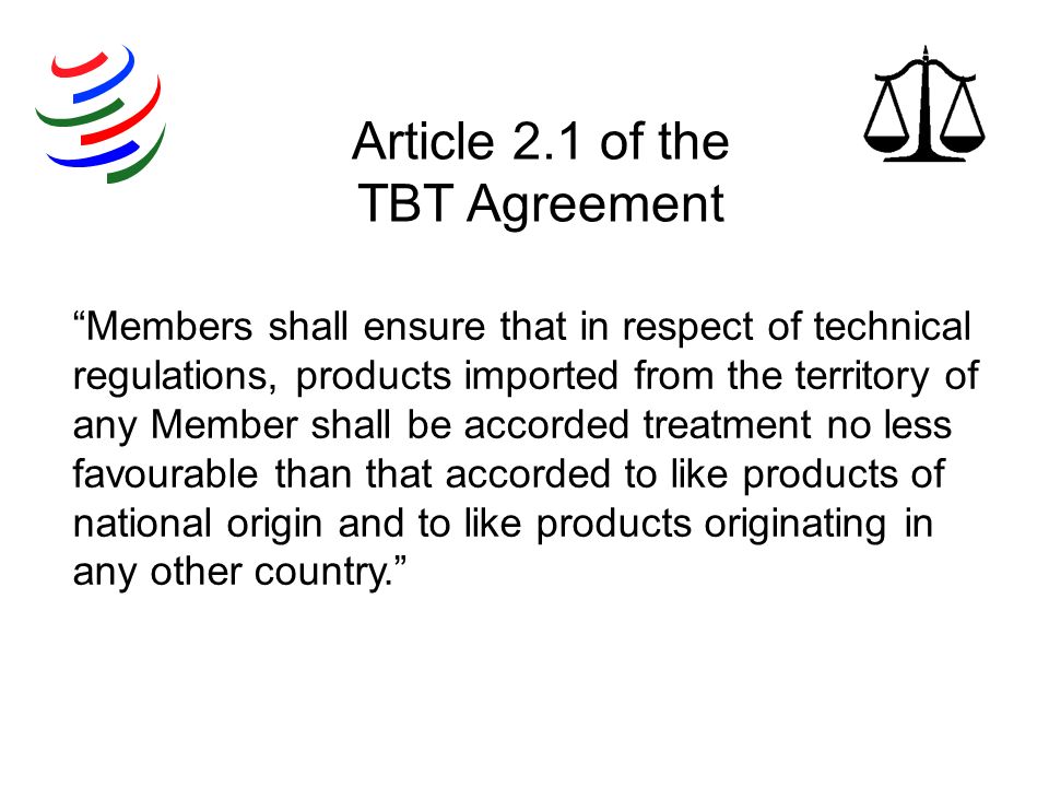 Article 2.1 of the TBT Agreement