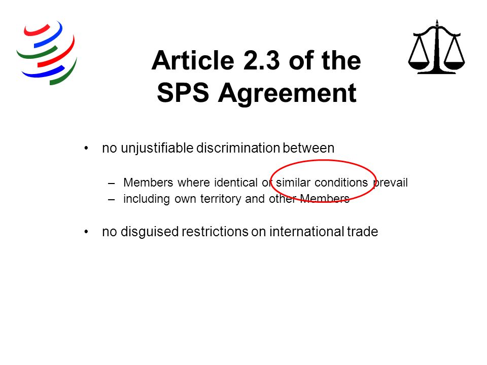 Article 2.3 of the SPS Agreement
