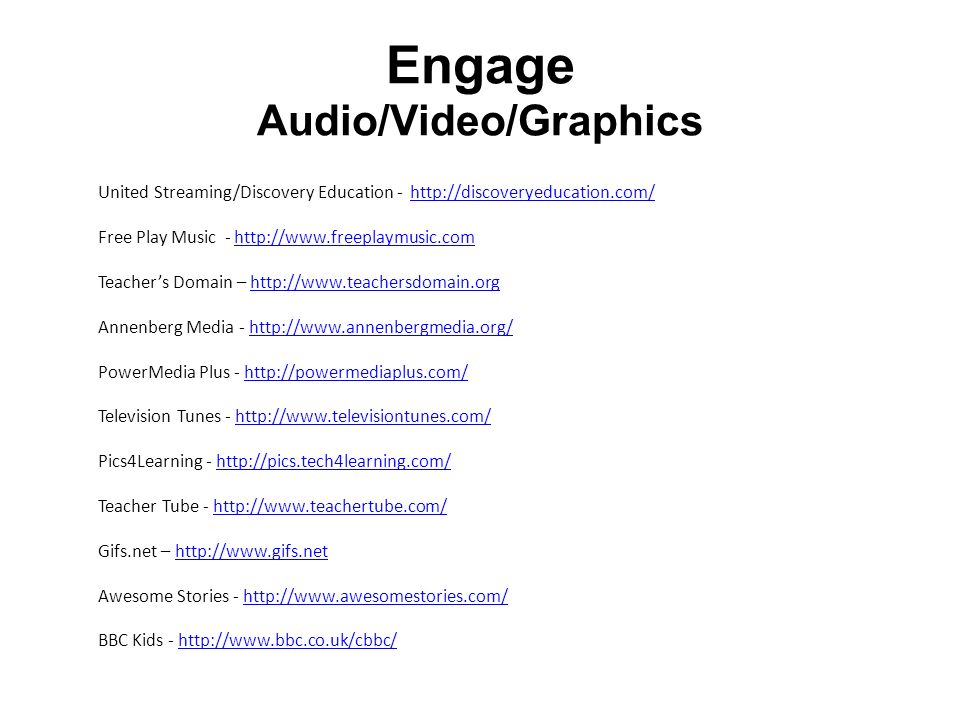 Engage Audio/Video/Graphics