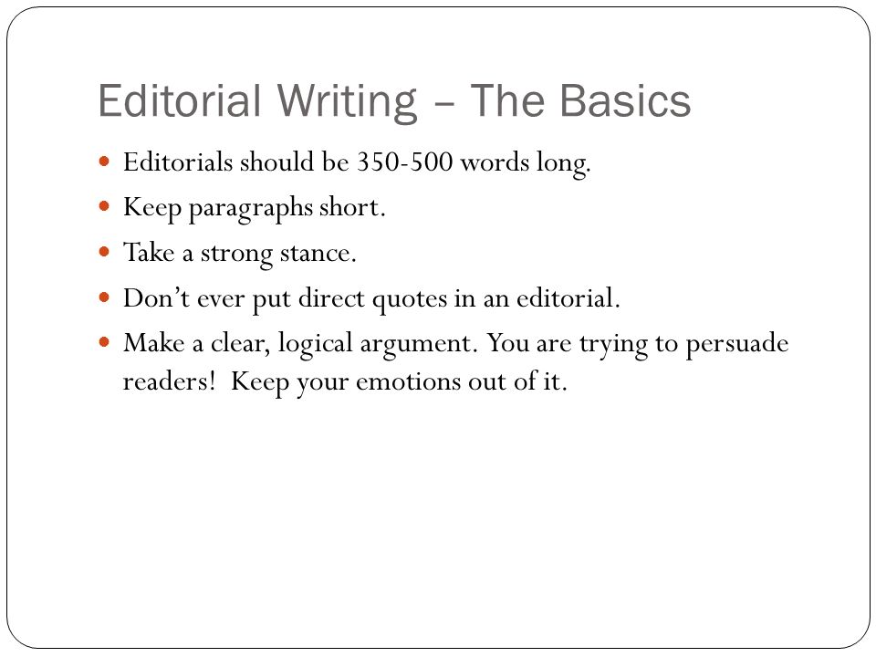 how to make editorial writing