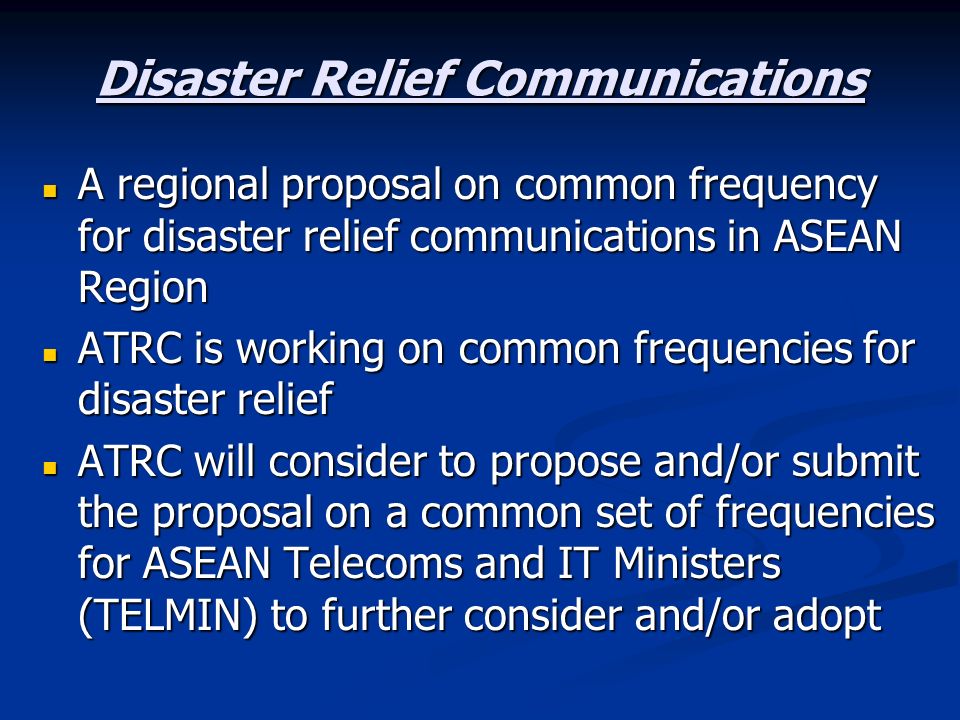 Disaster Relief Communications