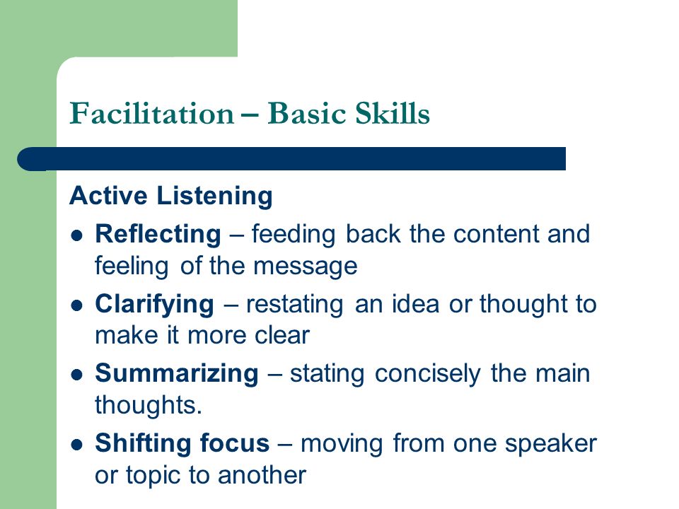 Facilitation – Basic Skills
