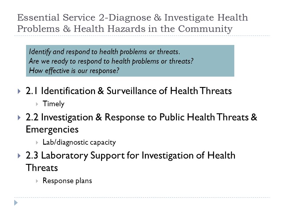 2.1 Identification & Surveillance of Health Threats