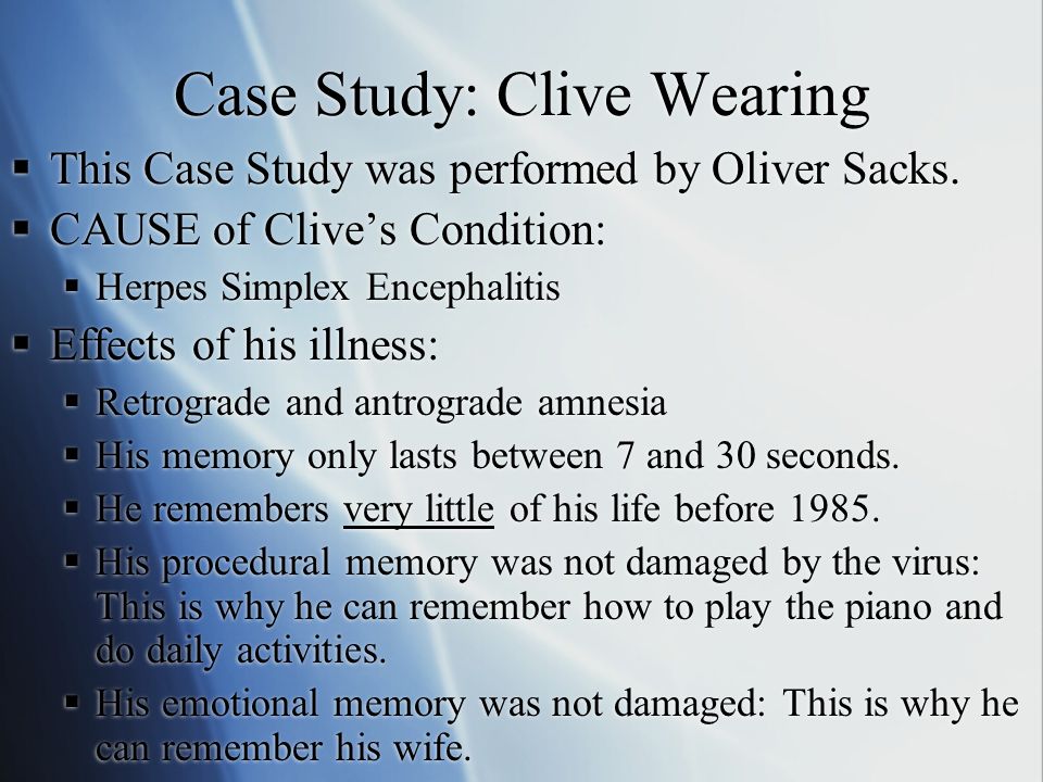 clive wearing memory