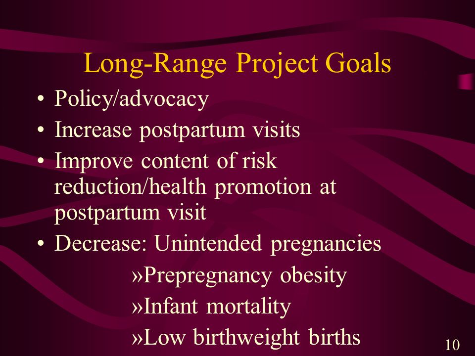 Long-Range Project Goals
