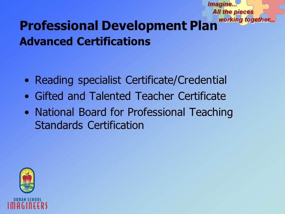 Professional Development Plan Advanced Certifications