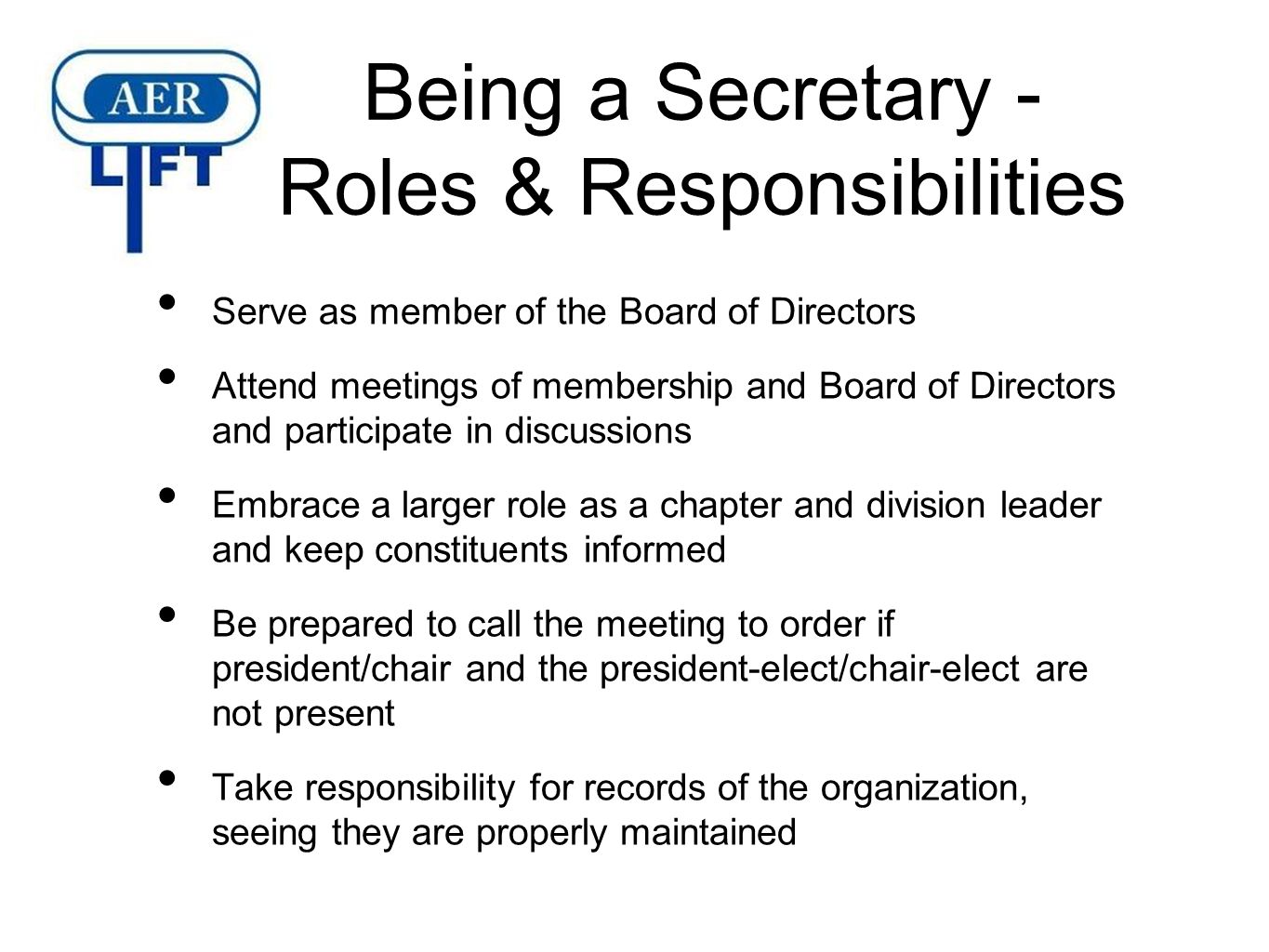 The Roles And Responsibilities Of Secretary And Treasurer - Ppt Video  Online Download