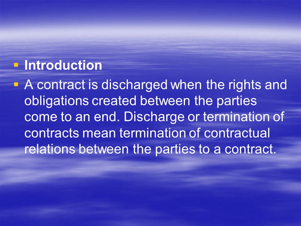 discharge of contract
