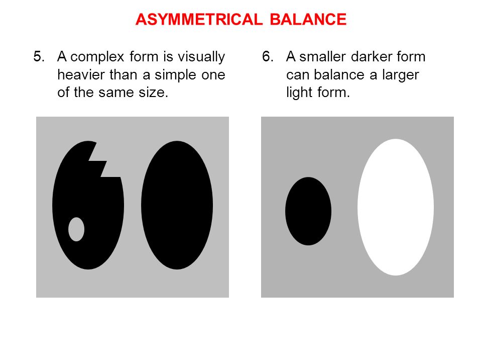 ASYMMETRICAL BALANCE A complex form is visually