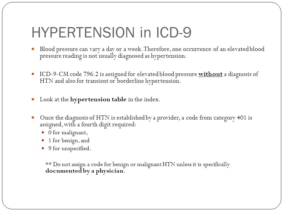 HYPERTENSION in ICD-9