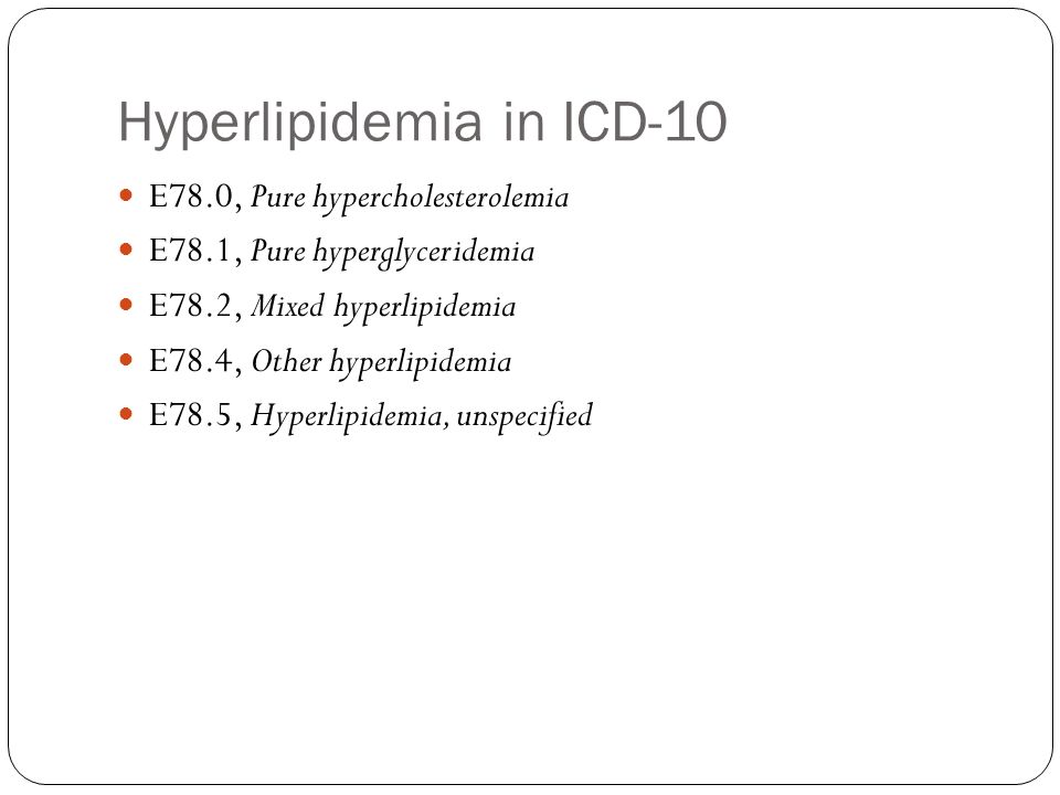 Hyperlipidemia in ICD-10