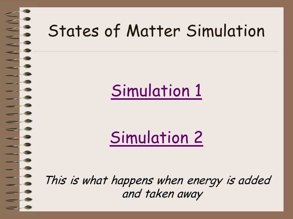 States of Matter Simulation