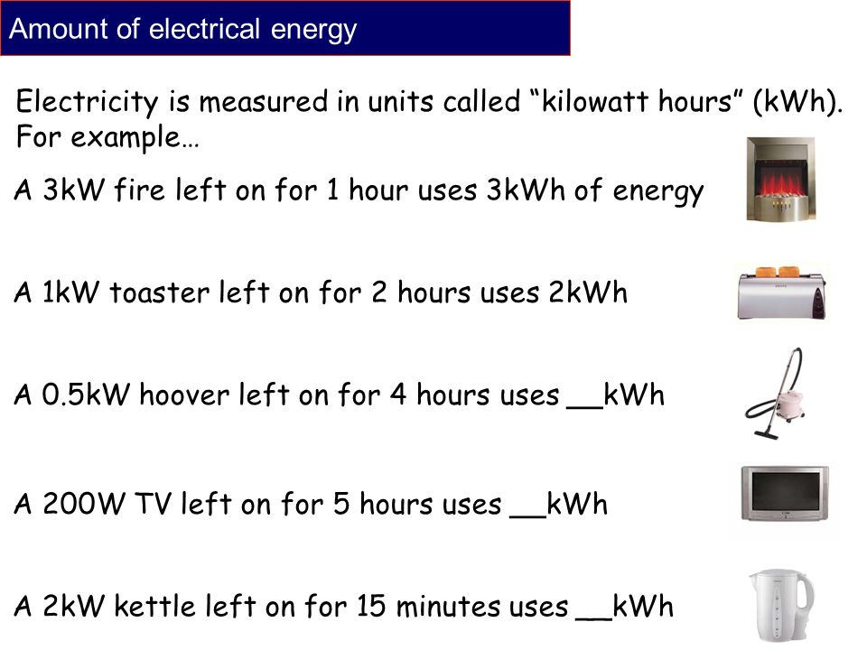 Amount of electrical energy