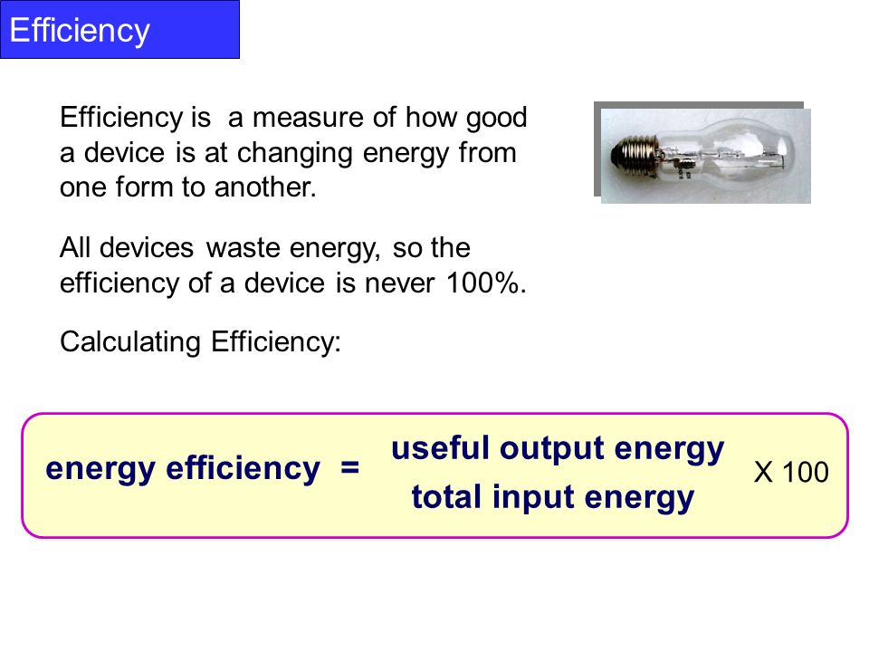 useful output energy total input energy