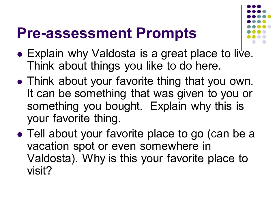 Pre-assessment Prompts
