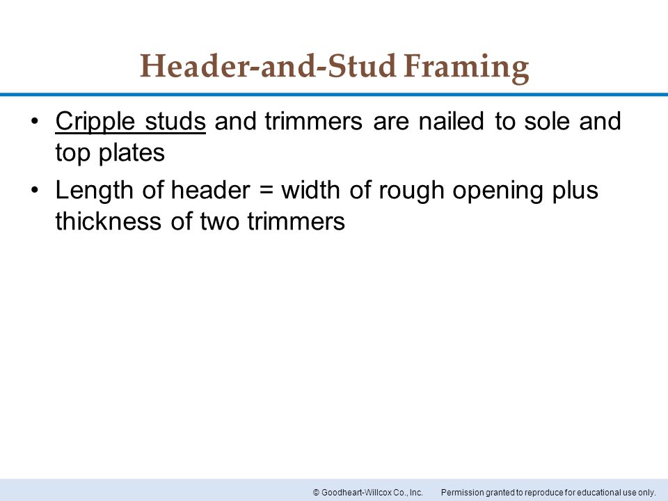 Header-and-Stud Framing