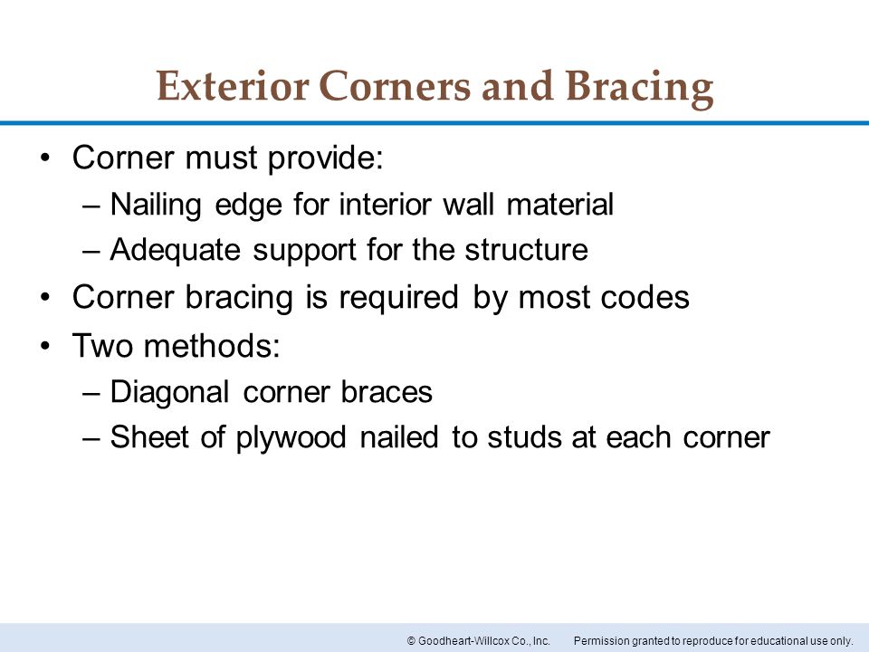 Exterior Corners and Bracing