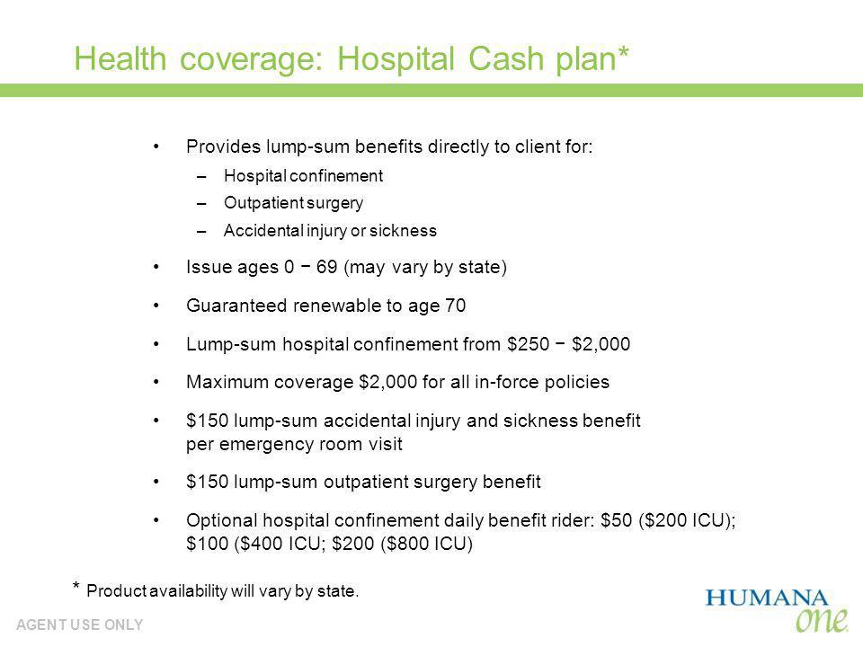 Health coverage: Hospital Cash plan*