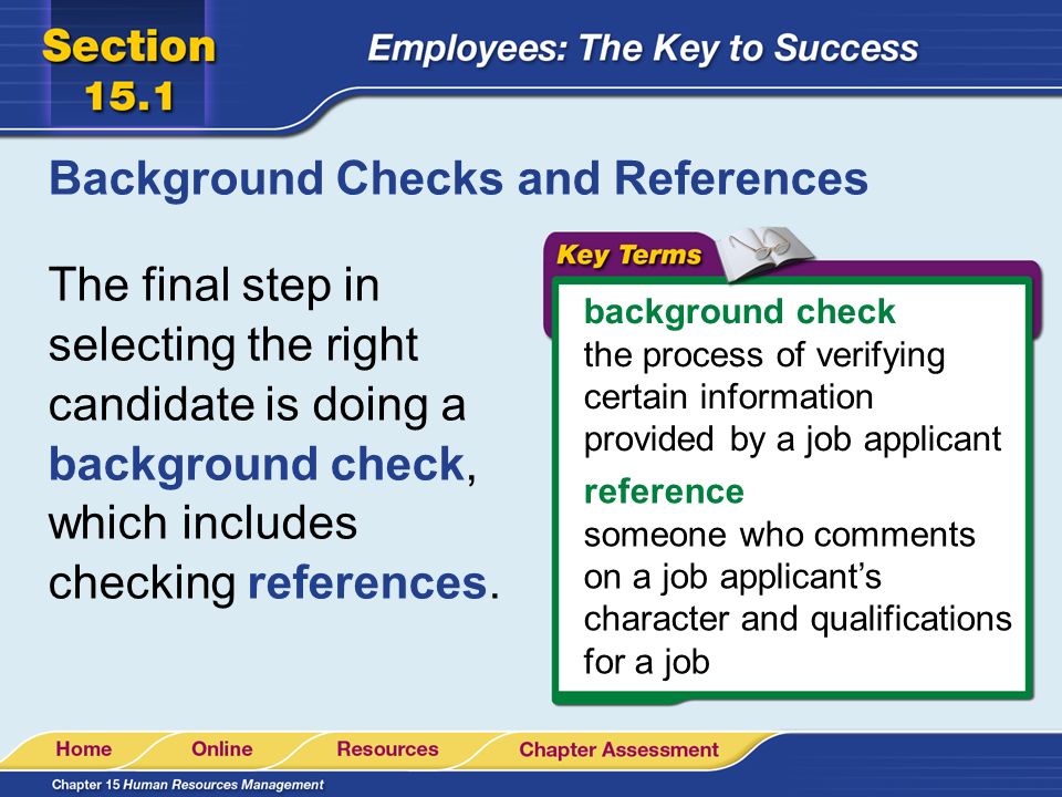 Background Checks and References