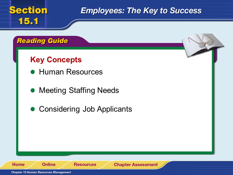Key Concepts Human Resources Meeting Staffing Needs Considering Job Applicants