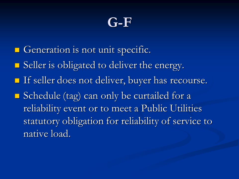 G-F Generation is not unit specific.