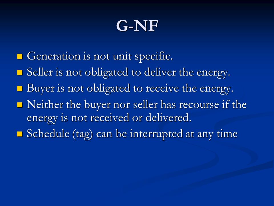 G-NF Generation is not unit specific.
