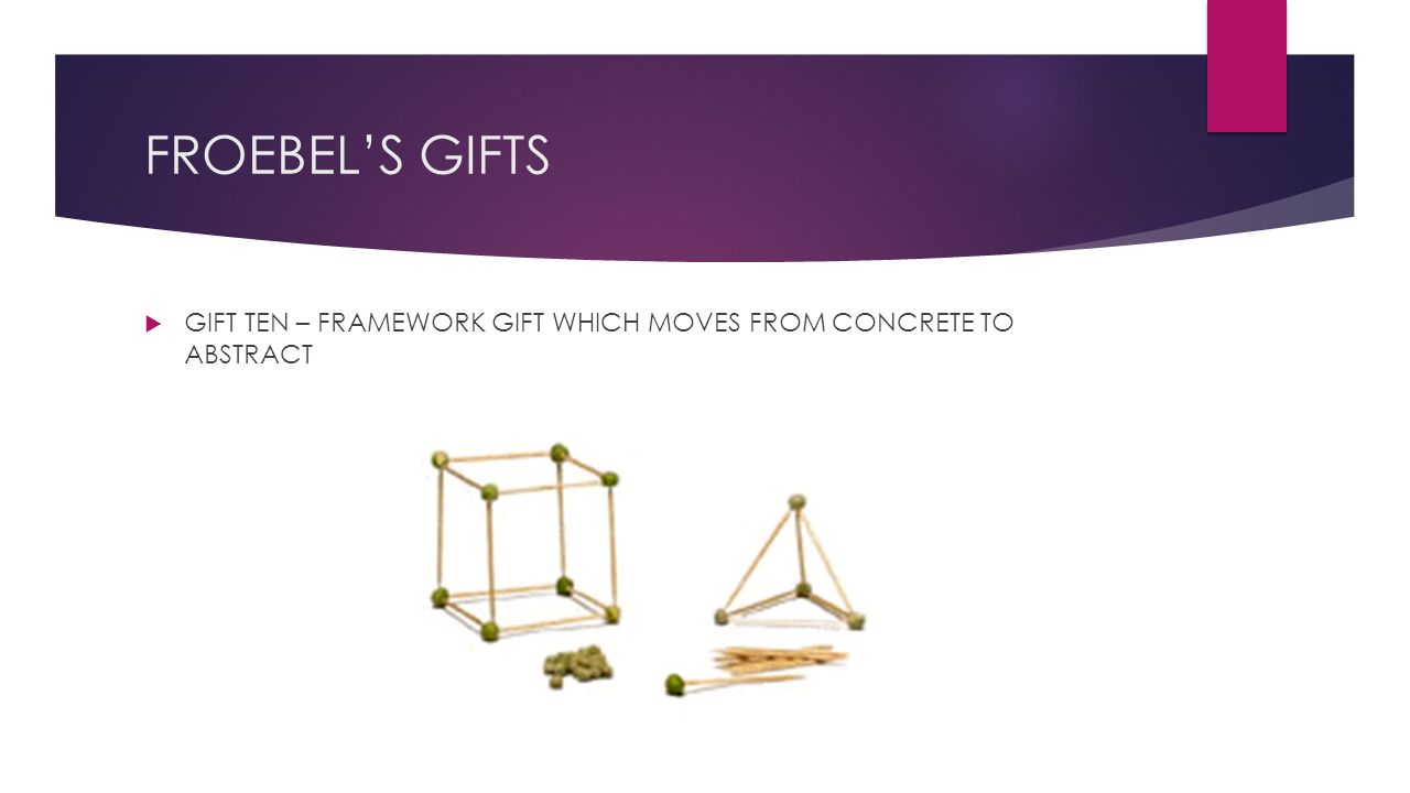 20 Froebel S Gifts Gift Ten Framework Which Moves From Concrete To Abstract