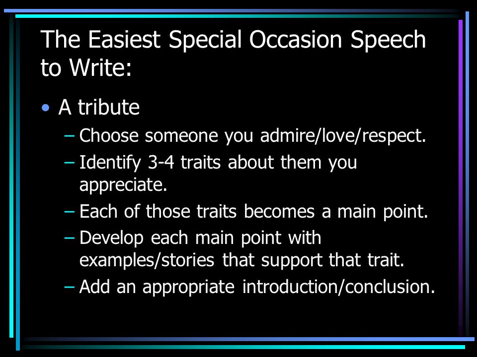 special occasion speech examples
