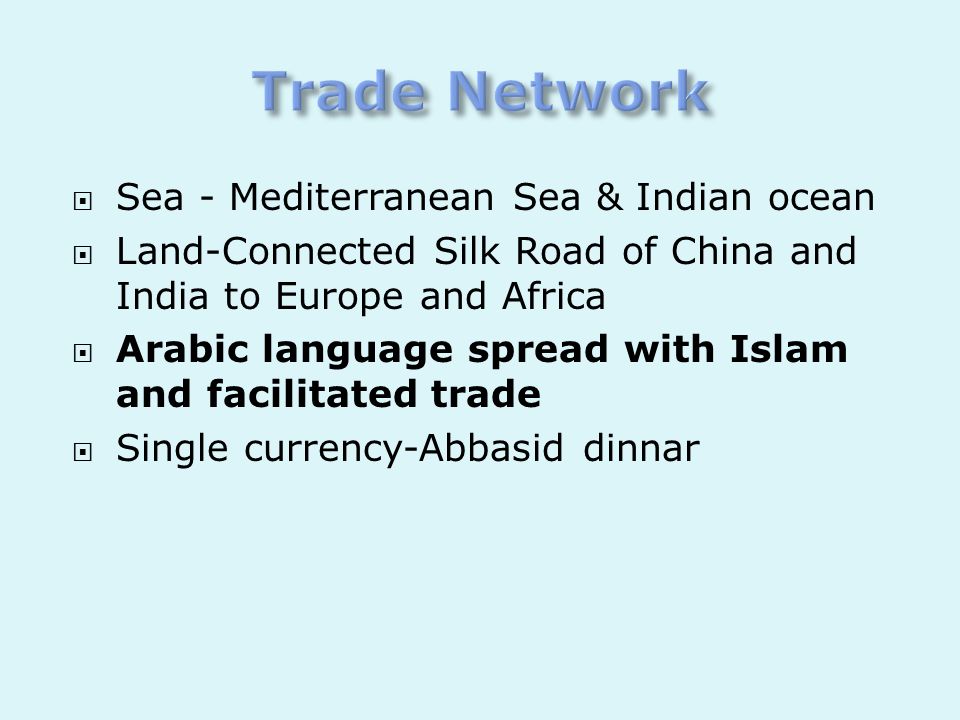 Trade Network Sea - Mediterranean Sea & Indian ocean
