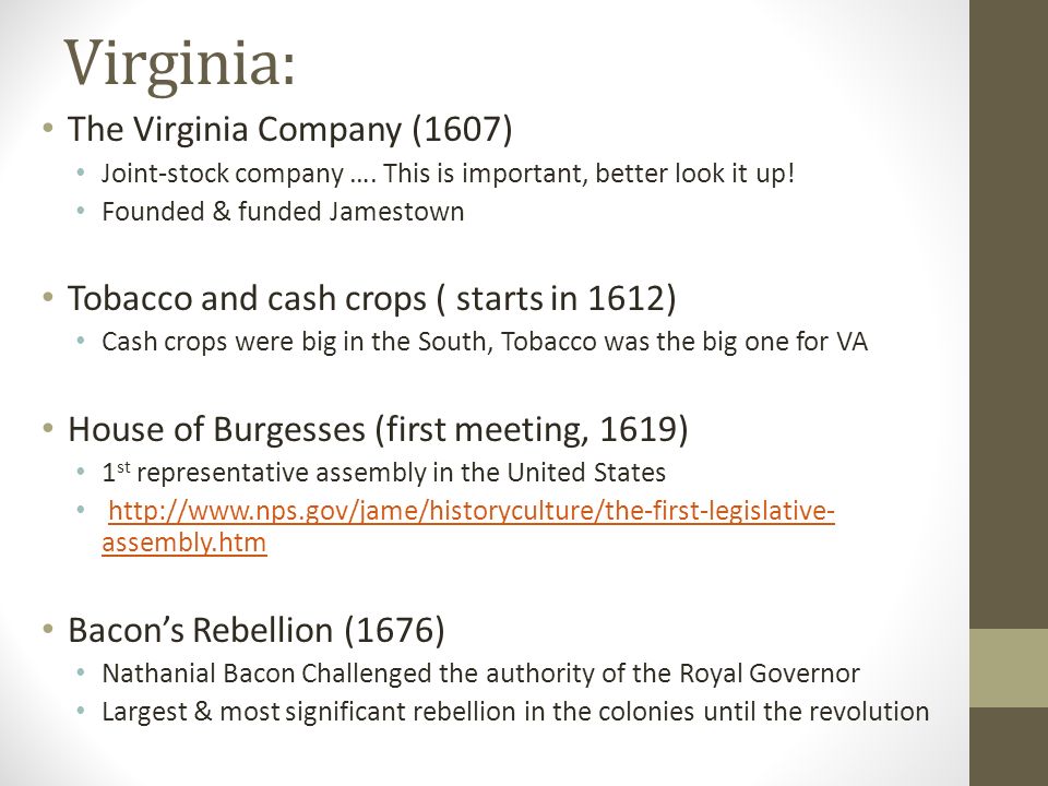 why was the virginia company important