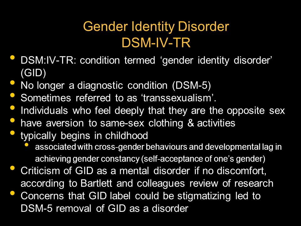 Gender Identity Disorder DSM-IV-TR.