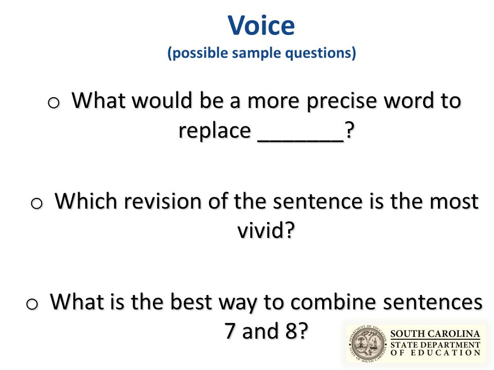 Voice (possible sample questions)