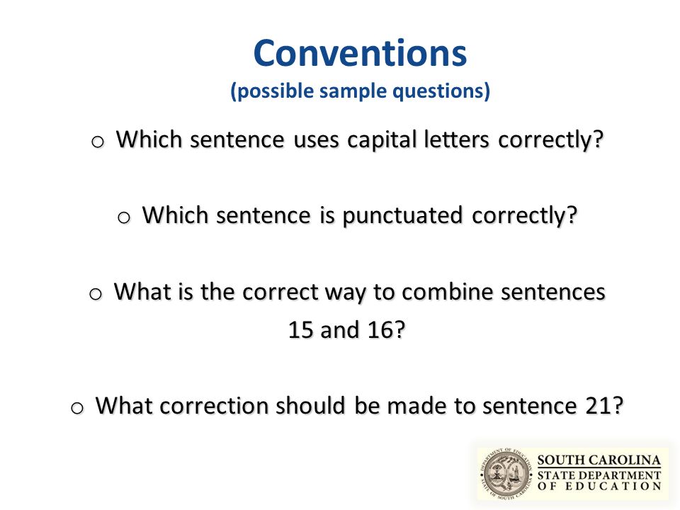 Conventions (possible sample questions)