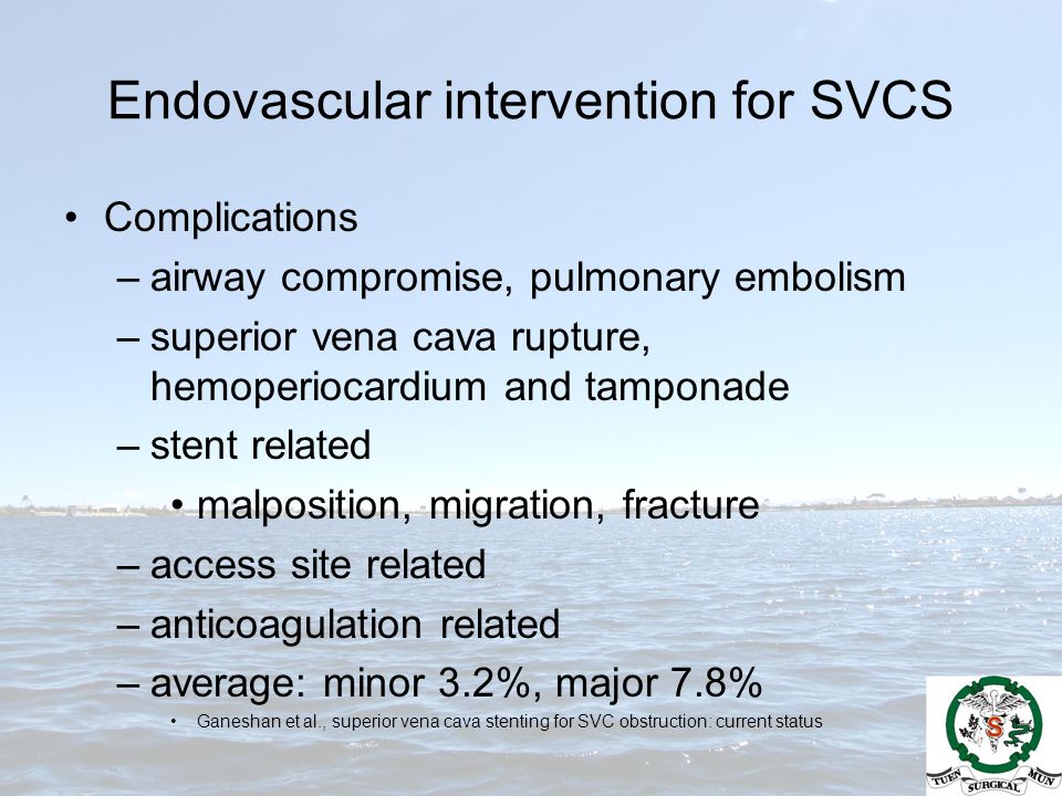 Endovascular intervention for SVCS