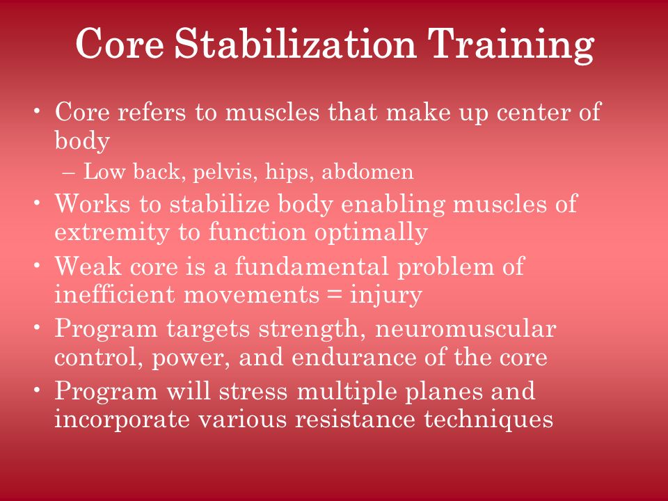 Core Stabilization Training