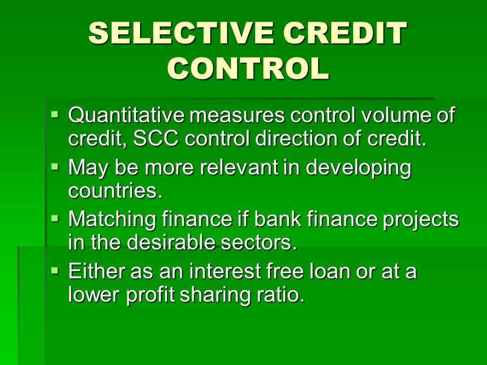 selective credit control definition
