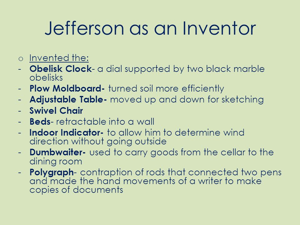 jefferson inventions