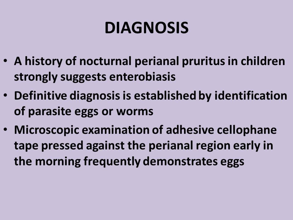 diagnosis of enterobiasis