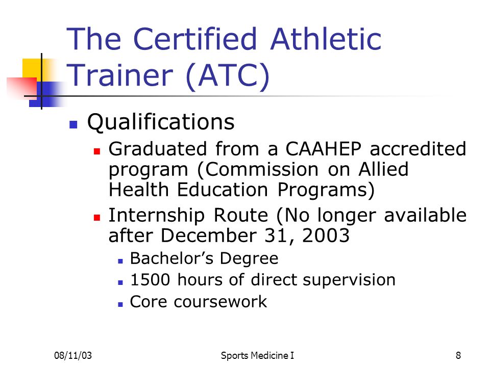 The Certified Athletic Trainer (ATC)