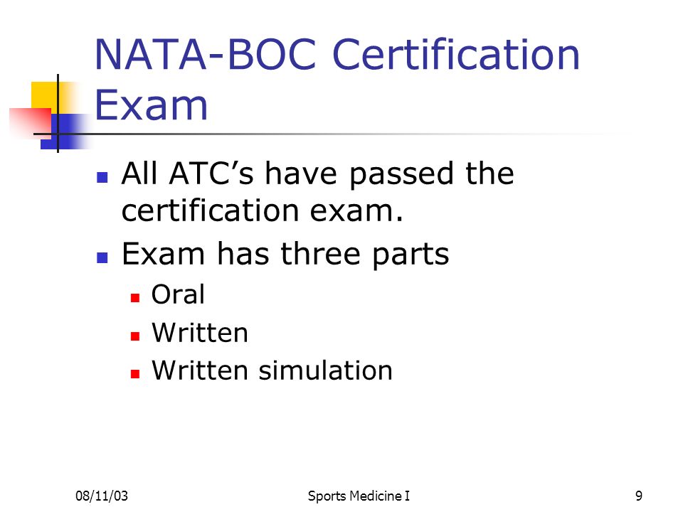 NATA-BOC Certification Exam