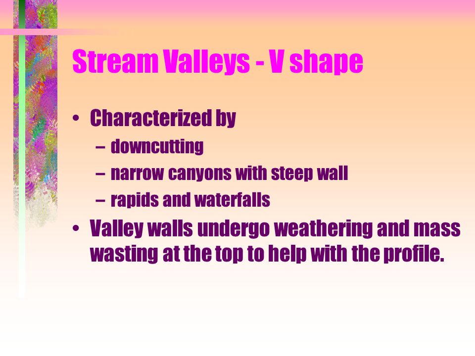 Stream Valleys - V shape